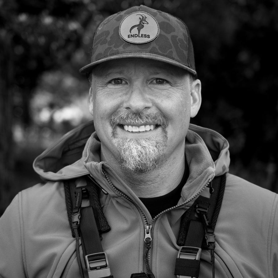 Black-and-white portrait of Casey Anderson